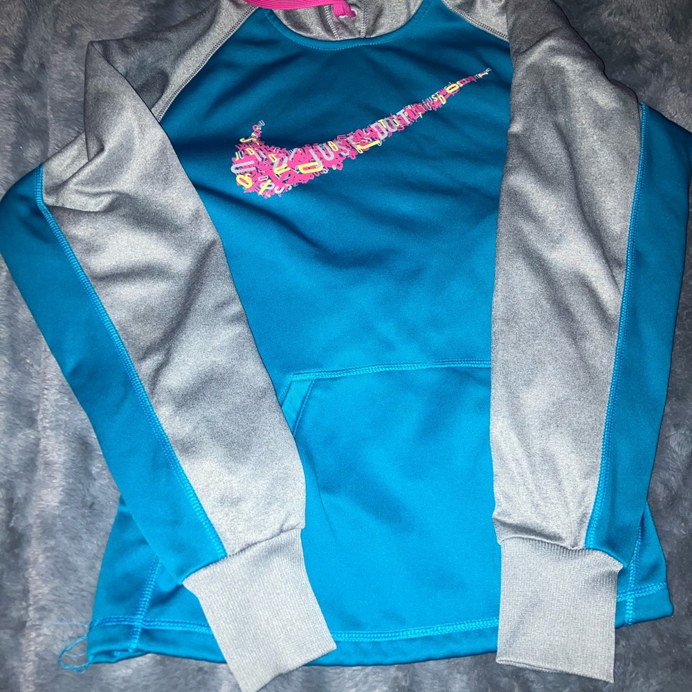 Nike Turquoise and Gray Pullover